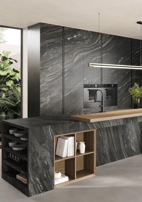 Revêtement intérieur effet pierre pour cuisine